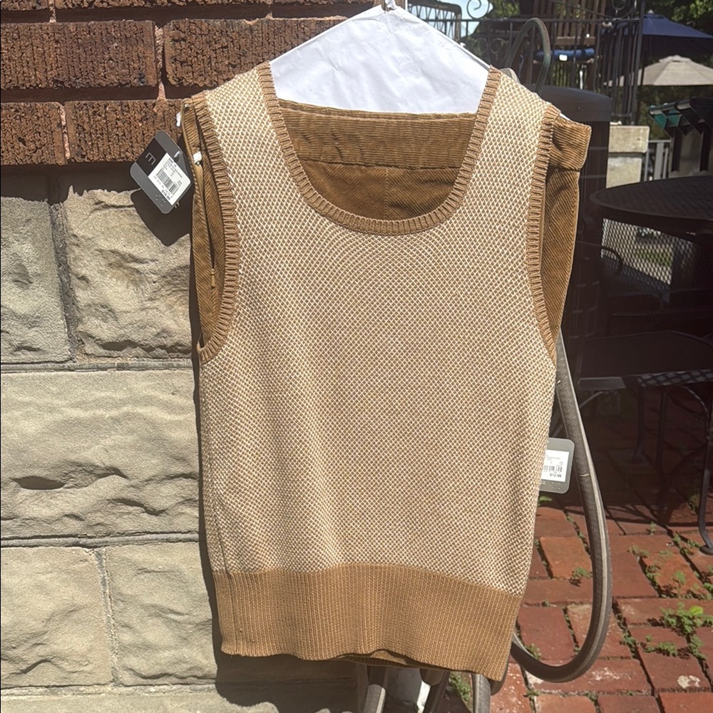 Mossimo Supply Co. Tan Cream V-Neck Sweater and Matching Corduroy Skirt Set